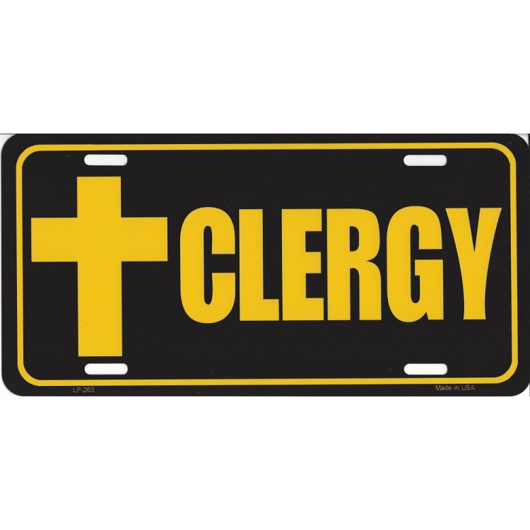 LP-263FP 6 x 12 in. Clergy Metal License Plate