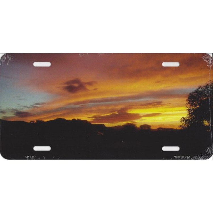 LP-3317 6 x 12 in. Orange Sunset Metal License Plate