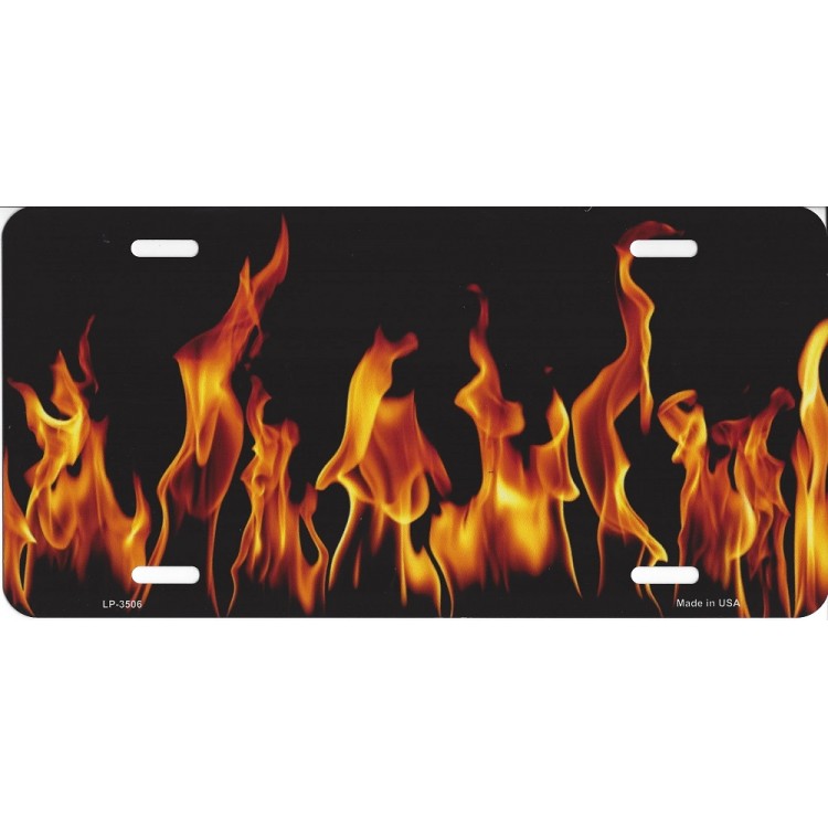 LP-3506 6 x 12 in. Realistic Flames License Plate