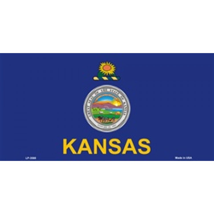 LP-3580 6 x 12 in. Kansas State Flag License Plate