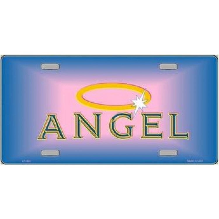 LP-391 6 x 12 in. Angel with Halo Metal License Plate -  212 Main