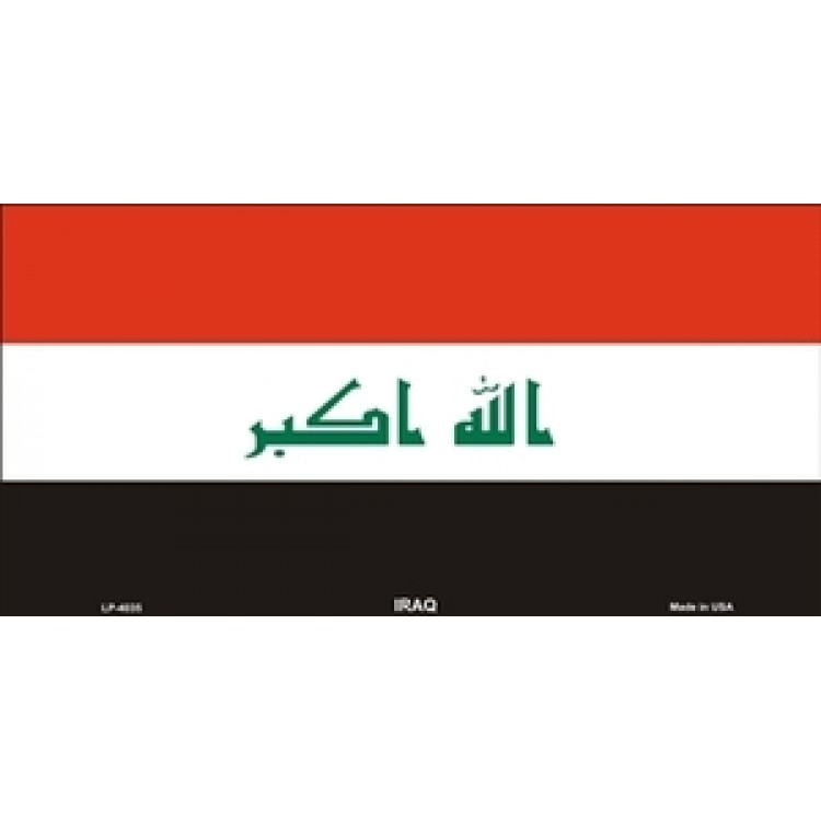 LP-4035 6 x 12 in. Iraq Flag License Plate