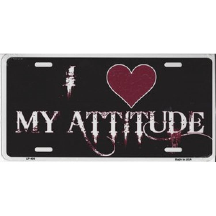 LP-409 6 x 12 in. I Heart My Attitude License Plate