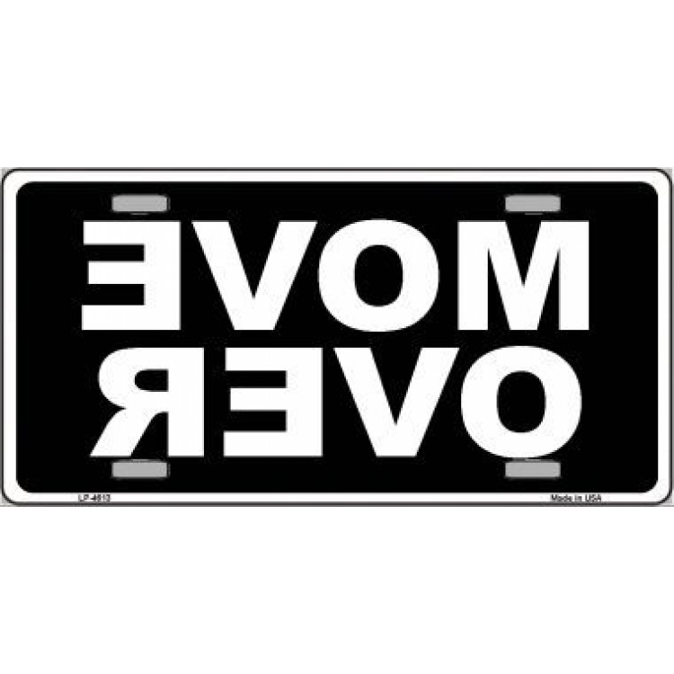 LP-4613 6 x 12 in. Move Over Black Metal License Plate