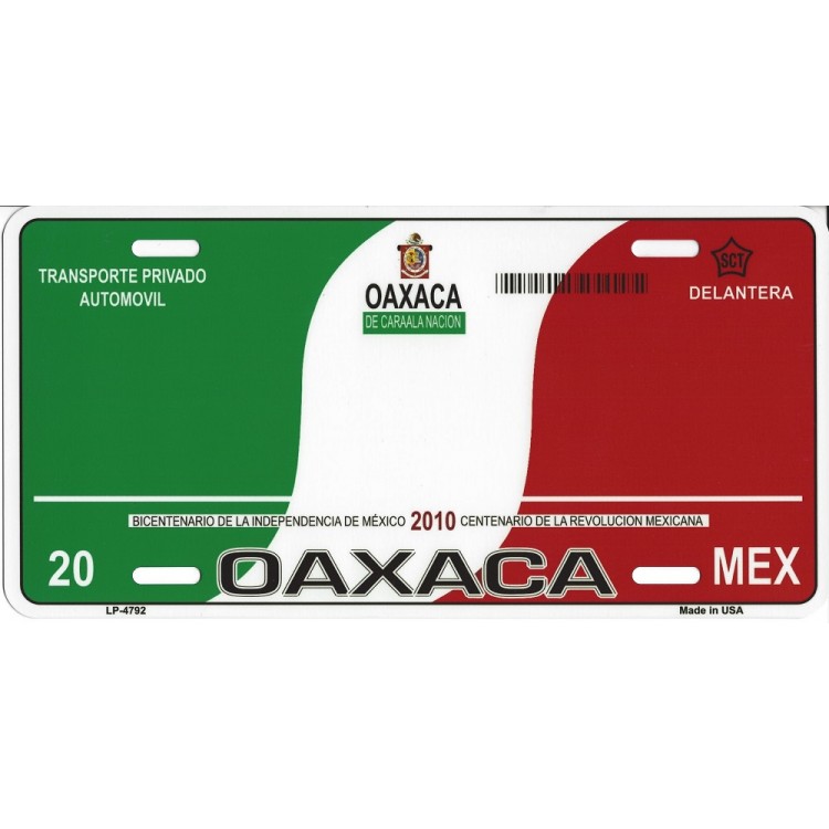 LP-4792 6 x 12 in. Oaxaca Mexico Look a Like Metal License Plate