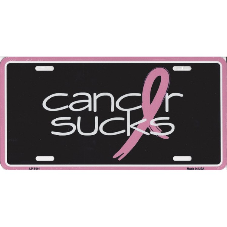 LP-5111 6 x 12 in. Cancer Sucks License Plate
