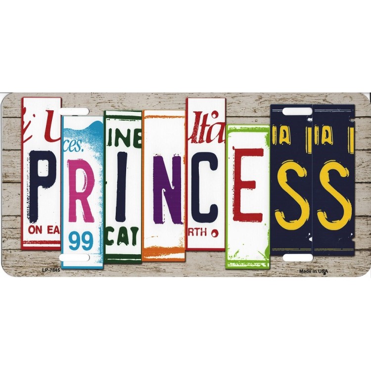 LP-7845 6 x 12 in. Princess Cut Style License Plate