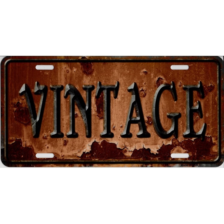 LP-8111 6 x 12 in. Vintage Rusty Look Metal License Plate