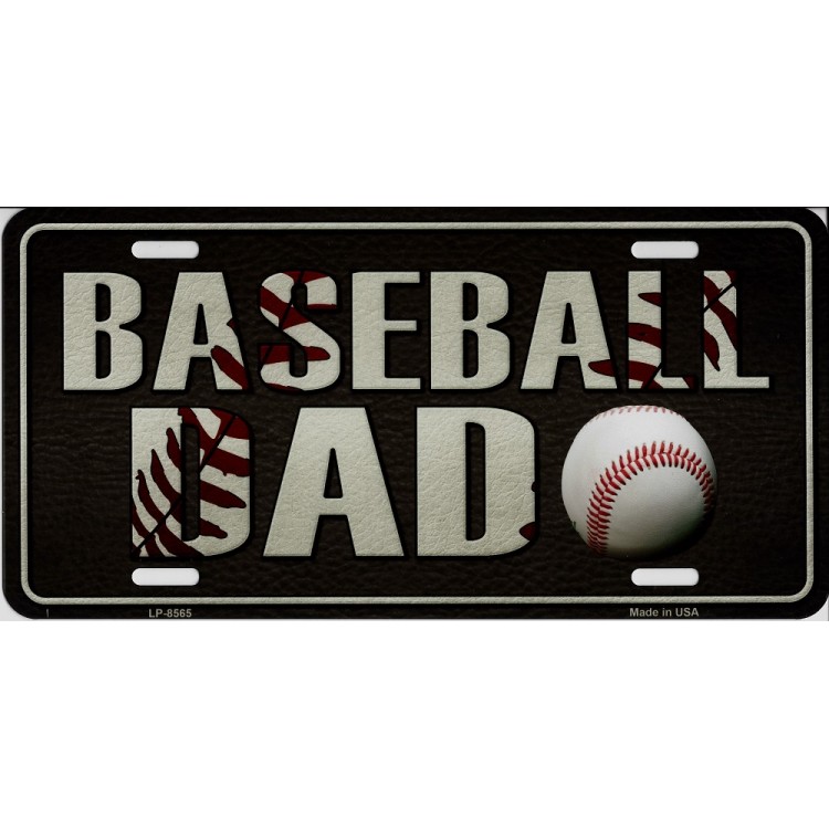LP-8565 6 x 12 in. Baseball Dad Metal License Plate