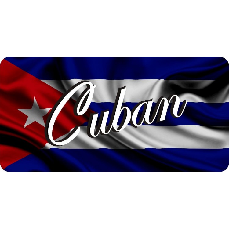 LPO4508 6 x 12 in. Cuban Script on Cuba Flag Photo License Plate