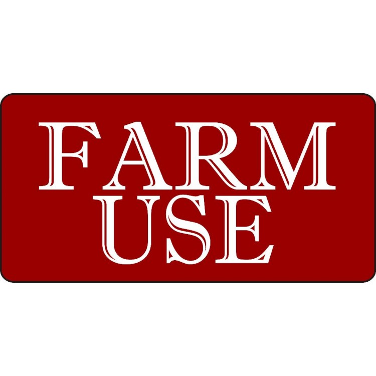 6 x 12 in. Farm Use on Red Photo License Plate
