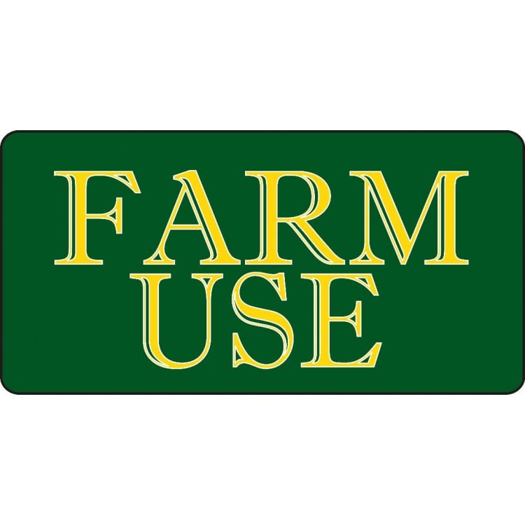 6 x 12 in. Farm Use on Green Photo License Plate