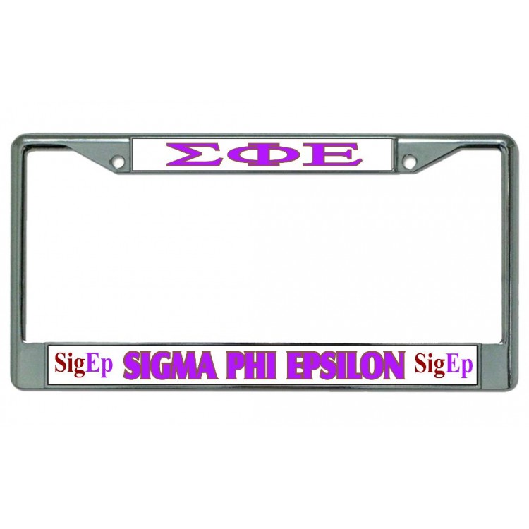 LPO4528 6 x 12 in. Sigma Phi Epsilon Chrome License Plate Frame
