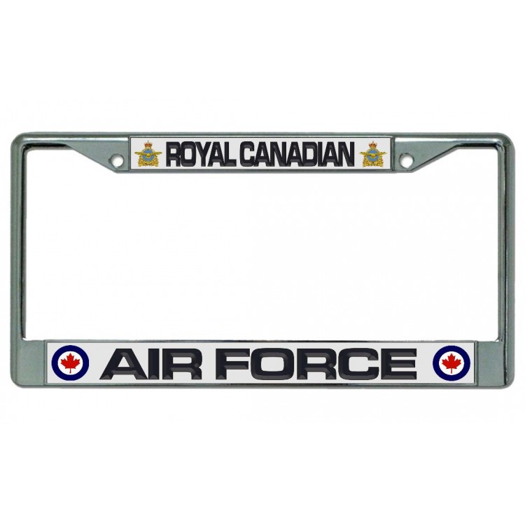 LPO4538 6 x 12 in. Royal Canadian Air Force Chrome License Plate Frame