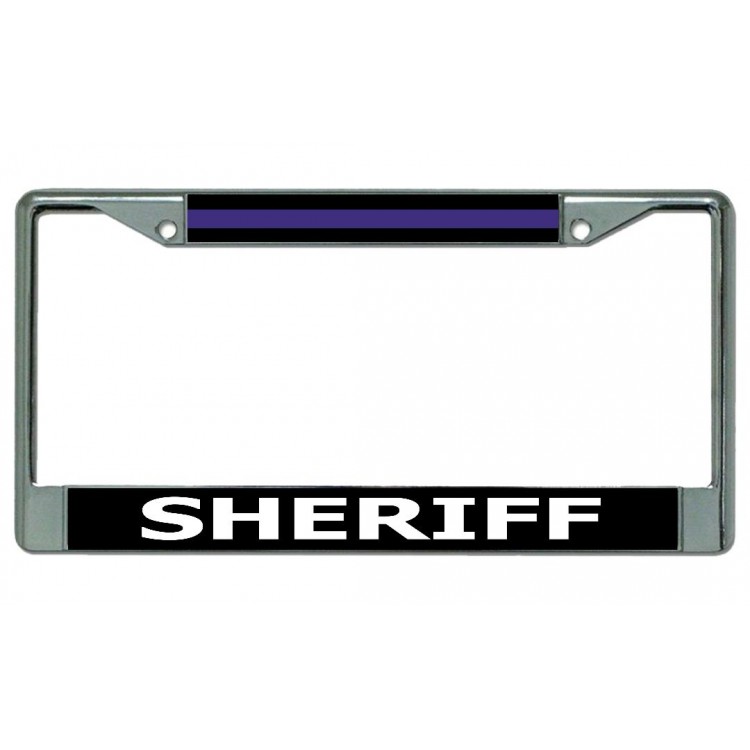 LPO4549 6 x 12 in. Sheriff Chrome License Plate Frame