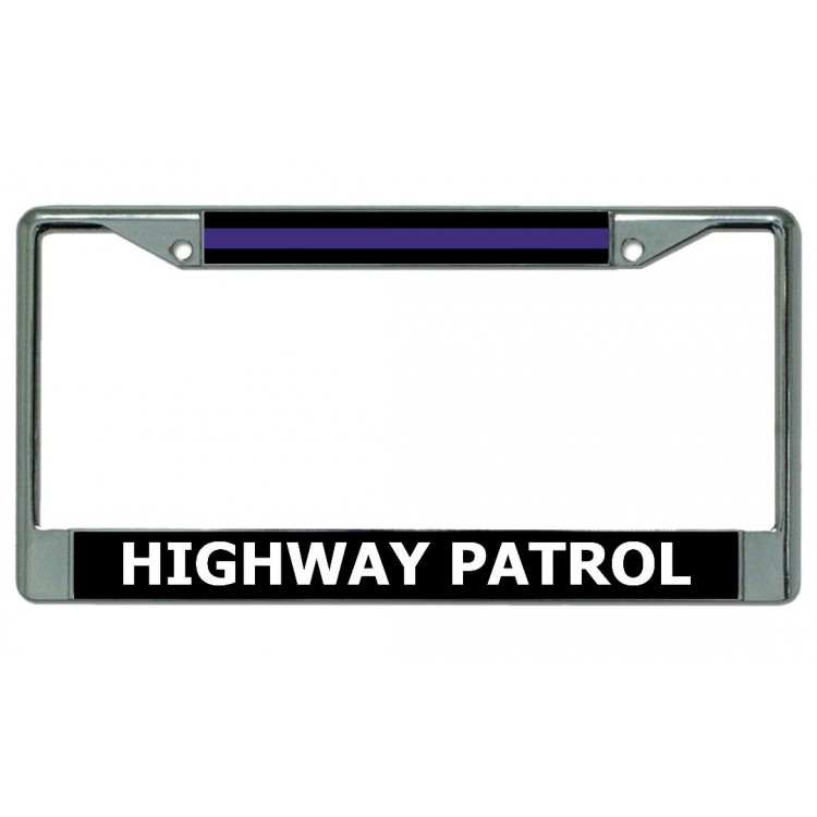 LPO4551 6 x 12 in. Highway Patrol Chrome License Plate Frame