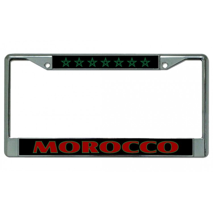 LPO4554 6 x 12 in. Morocco Chrome License Plate Frame