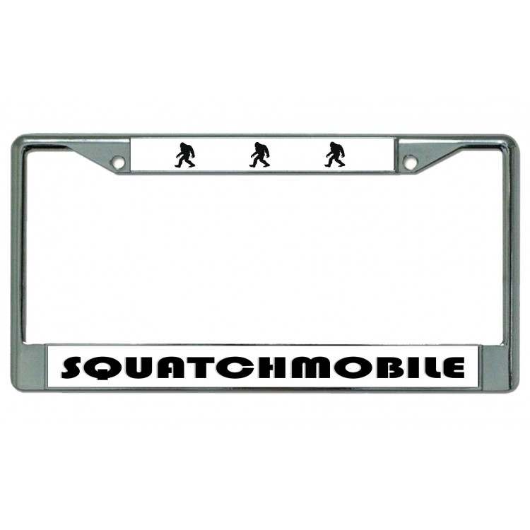LPO4560 6 x 12 in. Squatchmobile Chrome License Plate Frame