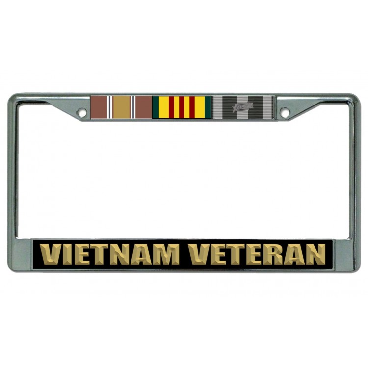 Vietnam Veteran Chrome License Plate Frame, 6 x 12 in.