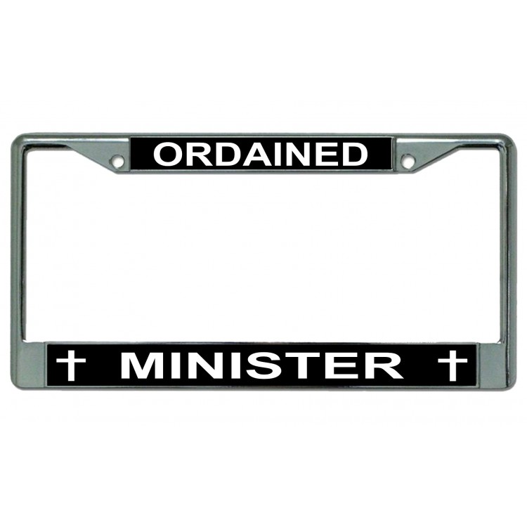 LPO4596 6 x 12 in. Ordained Minister No.2 Chrome License Plate Frame