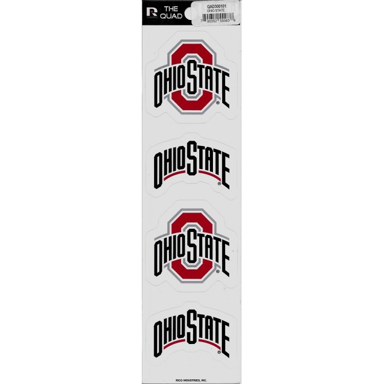 QAD300101 2.5 in. Ohio State Buckeyes Quad Decal Set