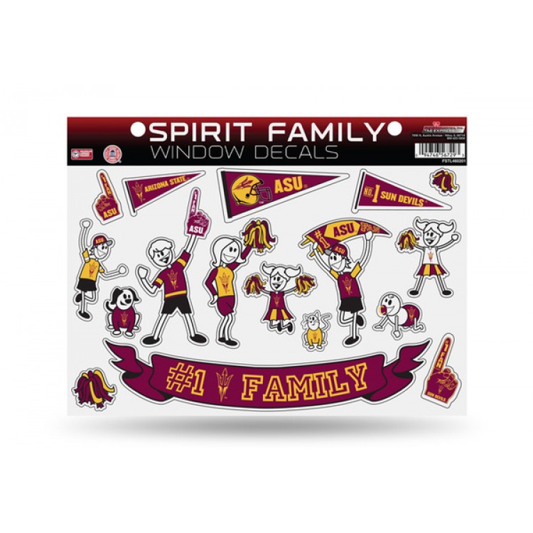 FSTL460201 7 x 11 in. Arizona State Sun Devils Family Decal Set