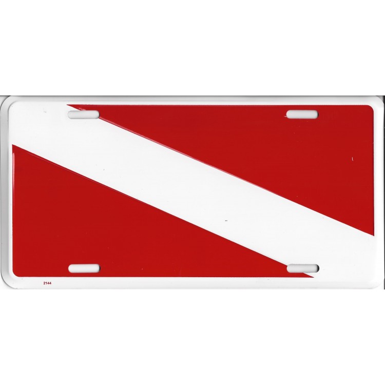 Picture of 212 Main 2144 6 x 12 in. Dive Flag Metal License Plate