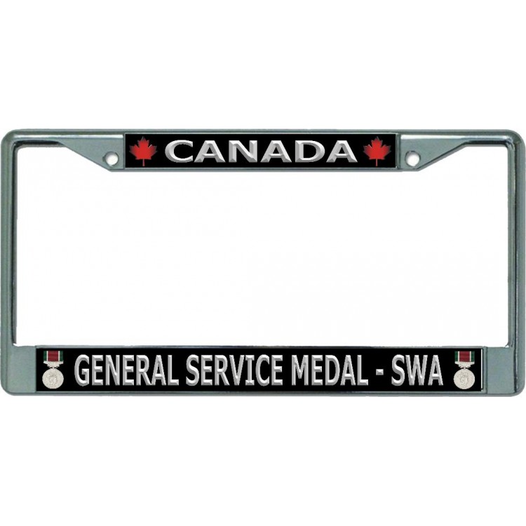 LPO5710 6 x 12 in. Canada General Service Medal-SWA Chrome License Plate Frame