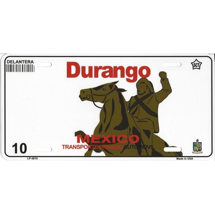 LP-4815 6 x 12 in. Durango Mexico Look a Like Metal License Plate