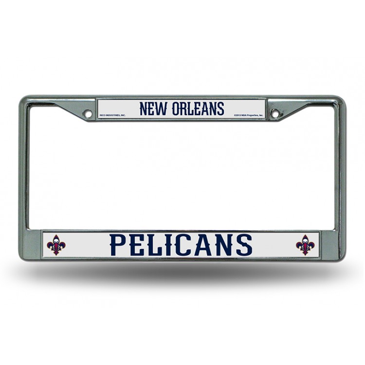 Picture of 212 Main FC78004 New Orleans Pelicans Chrome License Plate Frame, Free Screw Caps