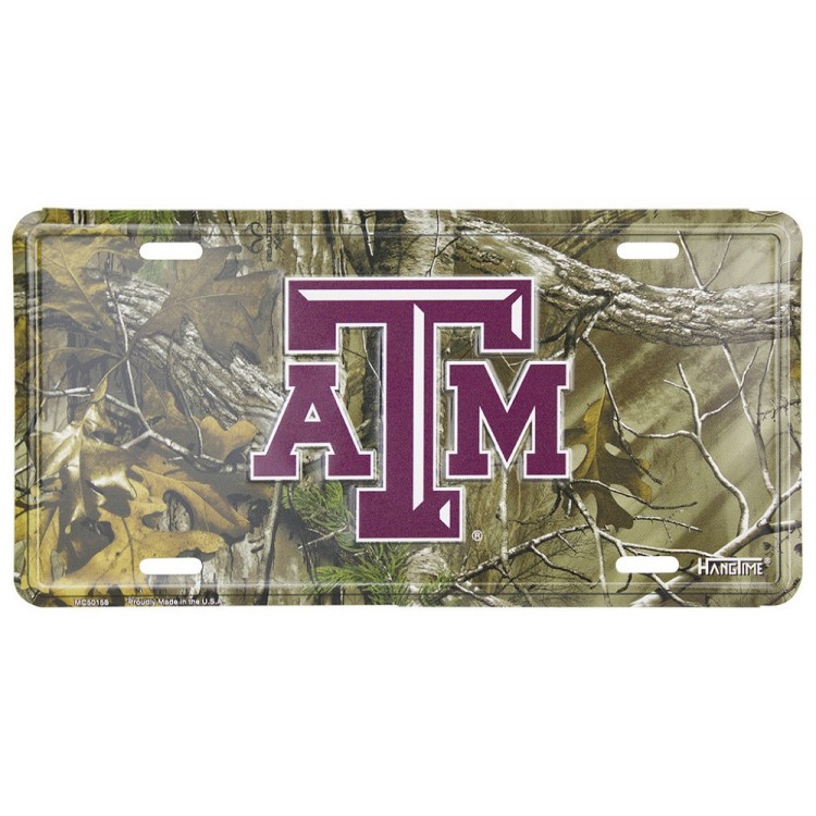 MC50158 6 x 12 in. Texas A&M Woodland License Plate