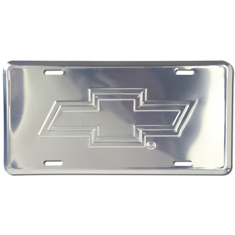6 x 12 in. Chevrolet Bow Tie Anodized Metal License Plate