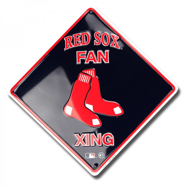 XS67039 12 x 12 in. Boston Red Sox Xing Metal Parking Sign