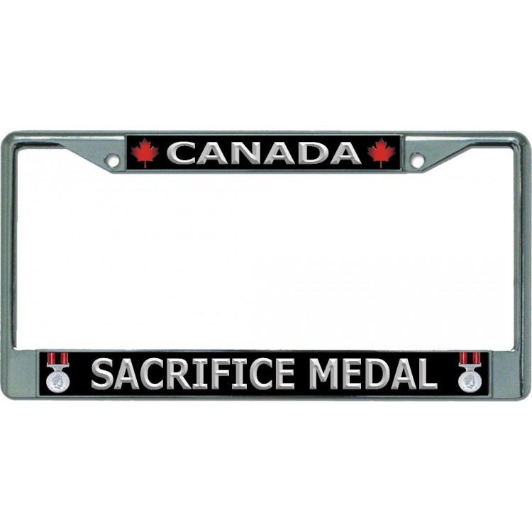 LPO5717 6 x 12 in. Canada Sacrifice Medal Chrome License Plate Frame