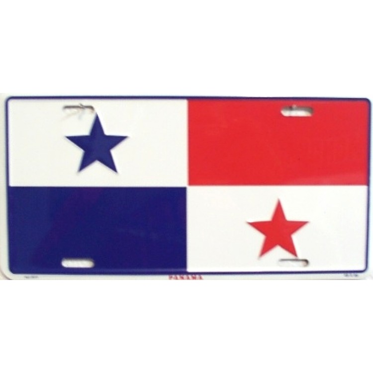SA0018 6 x 12 in. Panama Flag License Plate