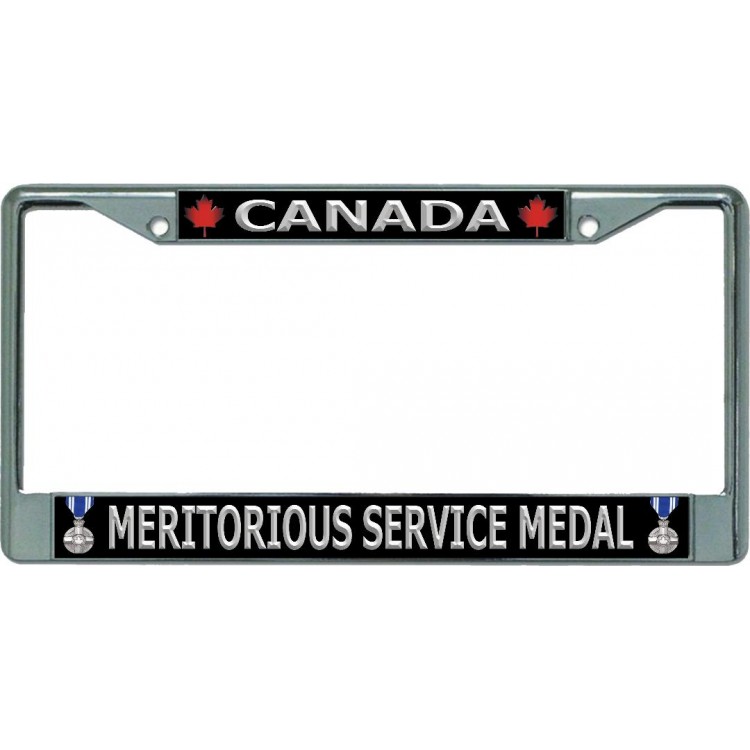 LPO5718 6 x 12 in. Canada Meritorious Service Medal Chrome License Plate Frame