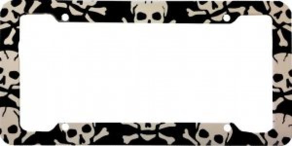 F2031 Pirate Skulls Plastic Durable License Plate Frame