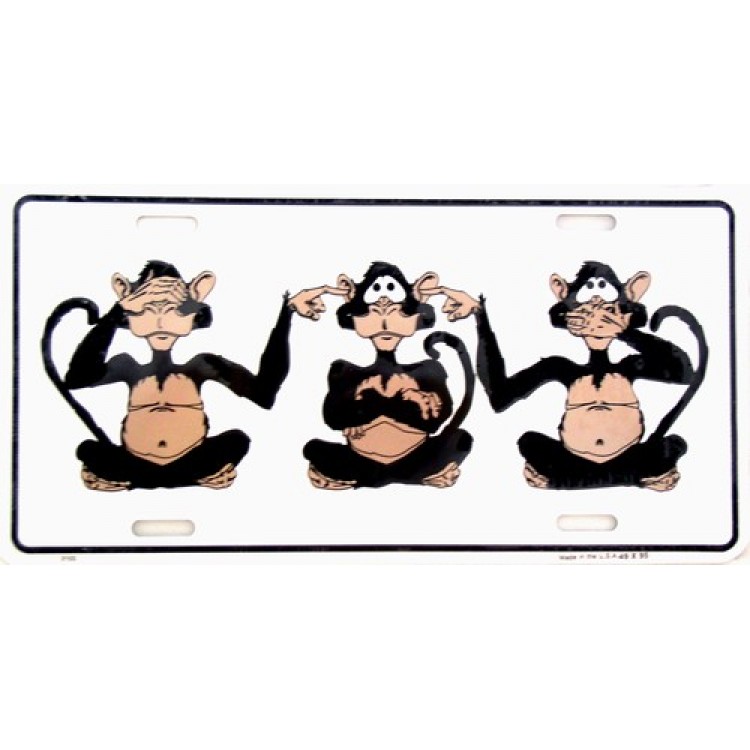 SA2103 See, Hear & Speak No Evil License Plate