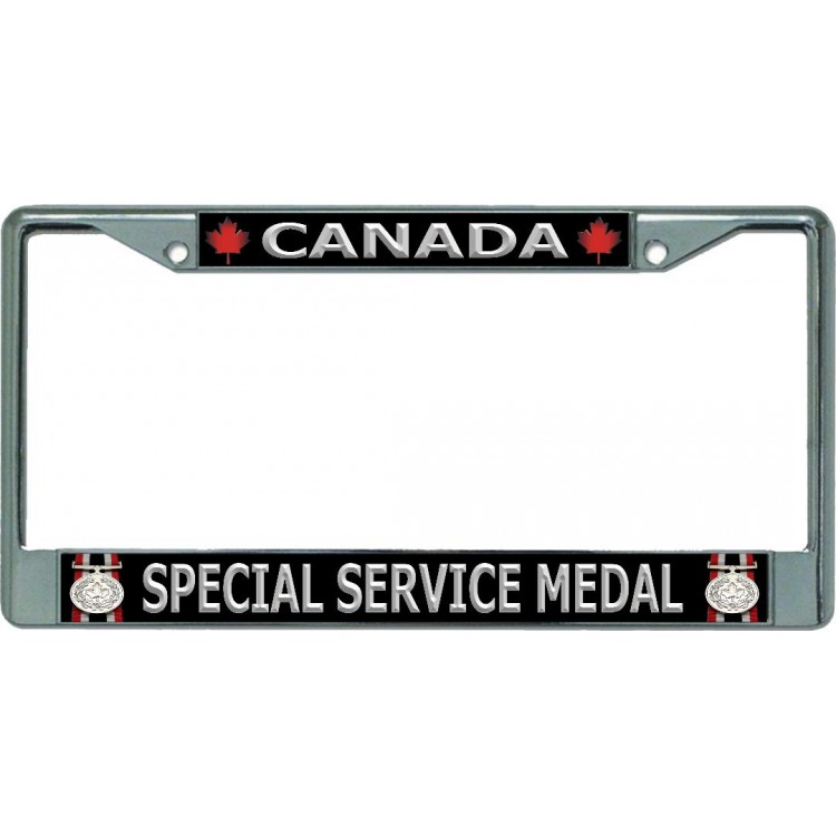 LPO5719 6 x 12 in. Canada Special Service Medal Chrome License Plate Frame
