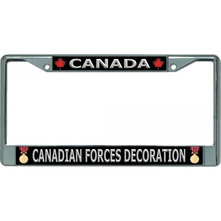 LPO5720 6 x 12 in. Canada Canadian Forces Decoration Chrome License Plate Frame