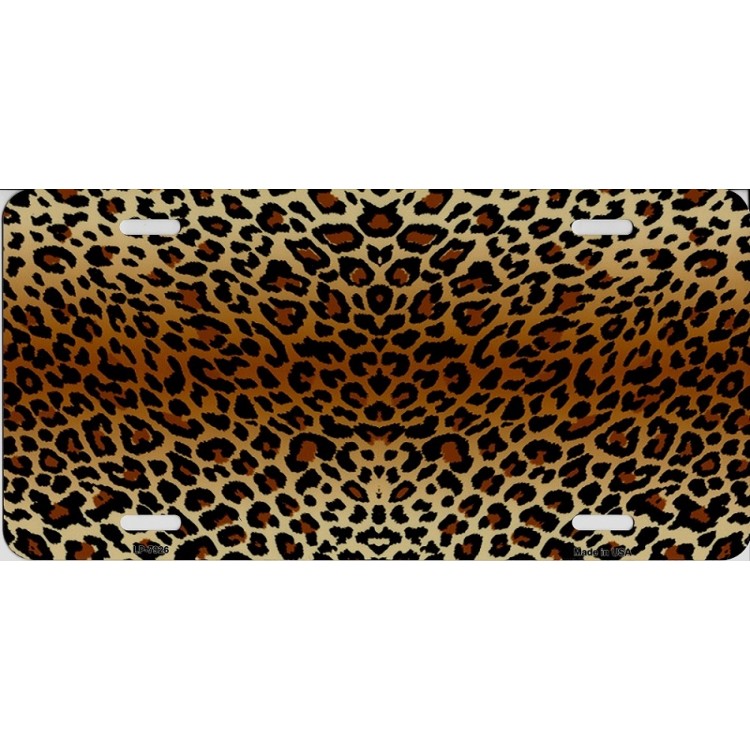 LP-7926 6 x 12 in. Leopard Print Metal License Plate