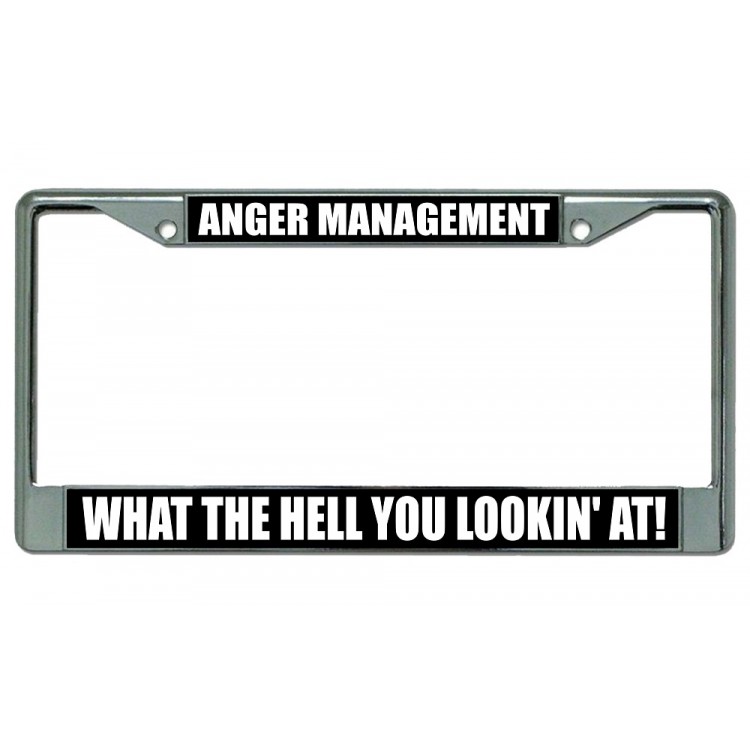 LPO2651 6 x 12 in. Anger Management Chrome License Plate Frame