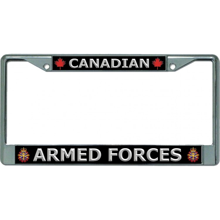 LPO5723 6 x 12 in. Canadian Armed Forces Chrome License Plate Frame