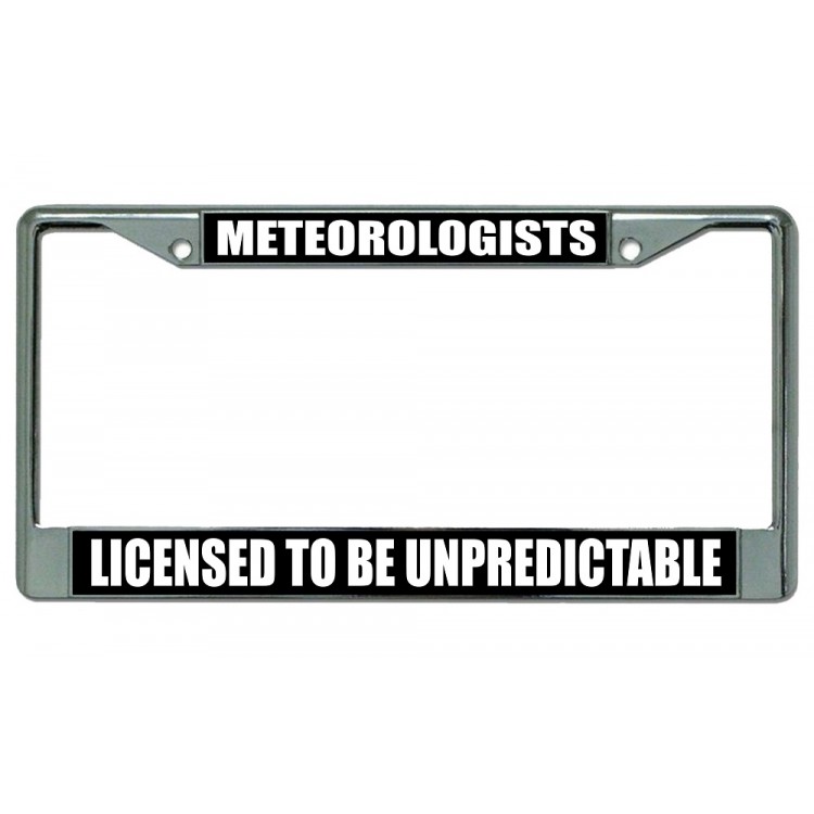 LPO2655 6 x 12 in. Meteorologists Chrome License Plate Frame