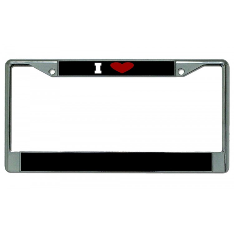 LPO2662 6 x 12 in. I Heart Blank Chrome License Plate Frame