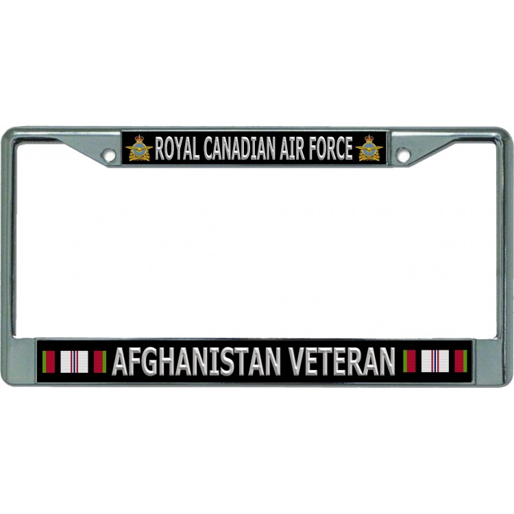 LPO5725 6 x 12 in. Royal Canadian Air Force Afghanistan Veteran Chrome License Plate Frame