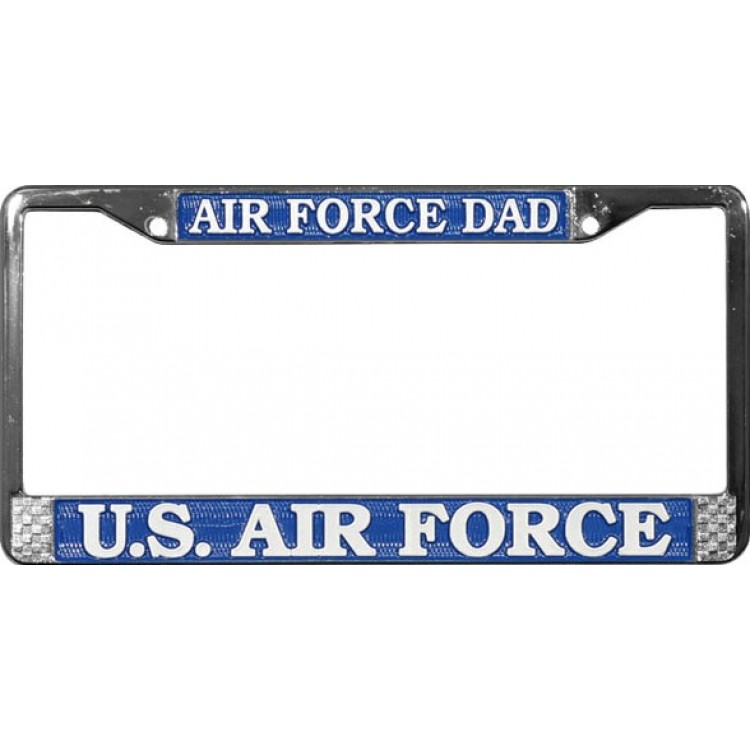 LFAF03 6 x 12 in. U.S. Air Force Dad Chrome License Plate Frame