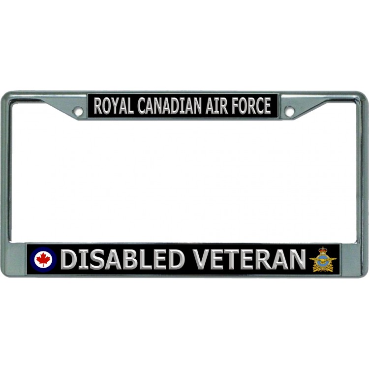 LPO5726 6 x 12 in. Royal Canadian Air Force Disabled Veteran Chrome License Plate Frame