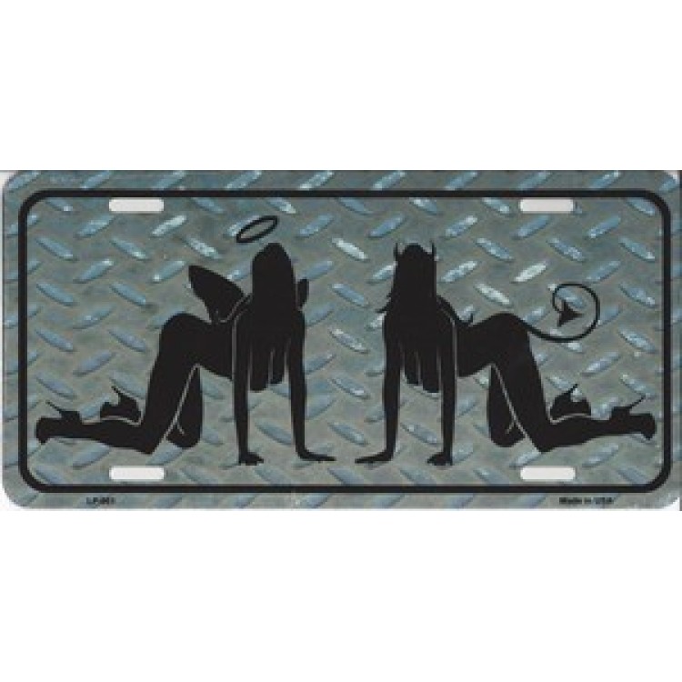 LP-061 6 x 12 in. Good vs Evil Metal License Plate