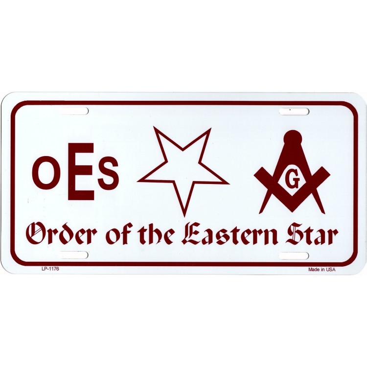 LP-1176 6 x 12 in. Order of the Eastern Star Metal License Plate
